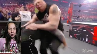 WWE Raw 3/27/17 Brock Lesnar gets Speared by Goldberg