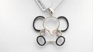 Elephant Yellow Gold Black &amp; White Diamond Pendant [PSC9600]