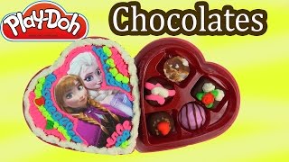 Playdoh Chocolate Candy Box Disney Frozen Queen Elsa Anna Valentines Day Holiday Toy Play Maker