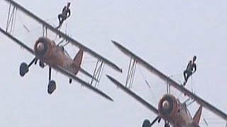 China: Watch women perform acrobatic stunts on the wings of plane