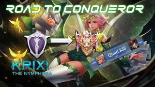 ROAD TO CONQUEROR:(2) Krixi game play. arena of valor