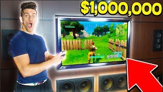 FORTNITE ON A $1,000,000 GAMING SETUP! (With MooseCraft)
