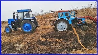 ЛТЗ-60АВ Вытаскивает Т-40АМТ из Грязи.