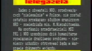 plansza informacyjna z 14.10.1989 r. i zapowiedź programu na dzień następny