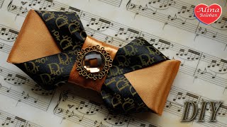 Стильный Бант DIOR из Лент. МК / Stylish Bow DIOR of Ribbons. gift ideas
