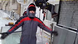 Монтаж остекления и стеклопакетов фасада