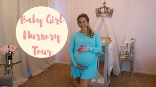 BABY GIRL NURSERY TOUR! | Princess Nursery | Posh Nursery | Pink, Gray & White Nursery
