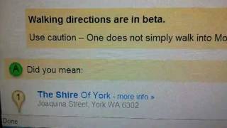 One does not simply walk into mordor (google maps)