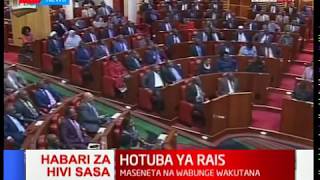 President Uhuru forced to cut short his address as legislators turned into frenzied handshakes