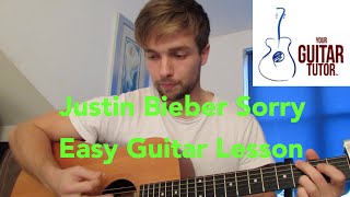 Justin Bieber Sorry Chords and Easy Guitar Lesson