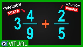 Suma de una fracción mixta con una fracción propia Video 1 | Aritmética - Vitual