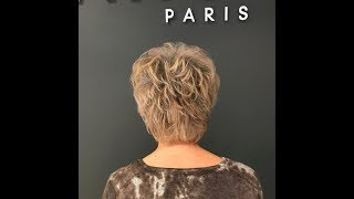 Короткая элегантная стрижка для женщины в возрасте. Французская техника исполнения.