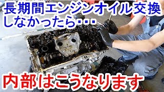 3万キロ以上エンジンオイル交換しなかったエンジン内部