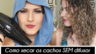 Como secar os cachos sem difusor! Cachos 2C 3A