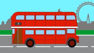 Мультики про Машинки. Раскраски. Красный Лондонский Автобус. Учим цвета. Мультфильм для малышей