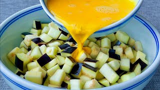 【小穎美食】茄子切成丁淋上雞蛋液，真的太好吃了，我家一周吃5次，太香了