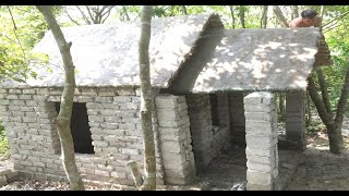 Building beautiful roman house | Primitive technology with manual construction skills