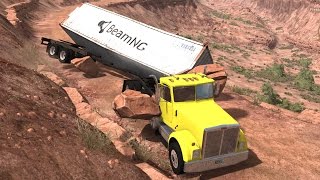 СМЕРТЕЛЬНЫЙ КАМНЕПАД В ГОРАХ - ЗАВАЛИЛО ФУРУ в BeamNG Drive