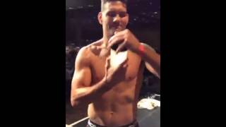Chris Weidman flips out on Vitor Belfort at the UFC 187 weigh in