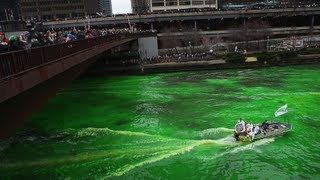 River turns green for St Patrick's Day