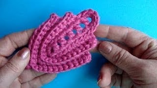 Как вязать листик крючком Урок289 How to crochet leaf