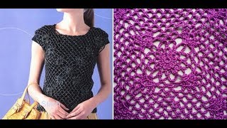 Кофта из двух квадратов Вязаный квадрат крючком