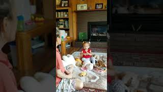 Half Korean 18 month old girl singing Korean song