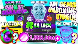 1 MILLION GEMS UNBOXING ? TWISTER or REFLECTOR !? Pet Crate 2 & 4 ! ? Ghost Simulator Roblox PC PRO