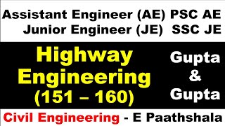 Highway Engineering (151 to 160) - Gupta and gupta | sscje civil engineering | civil mcq questions |