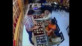 Clever Thief Woman Stealing Jewelery