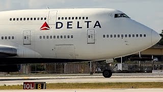 {TrueSound}™ Delta Boeing 747-400 Takeoff from Ft. Lauderdale! RARE with POWERFUL Sound 4/10/16