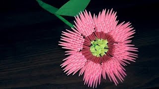 Модульное оригами цветок космея (видео схема сборки)