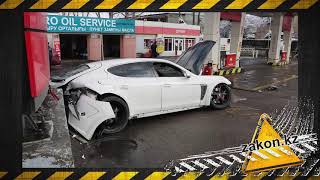 Porsche Panamera въехал в АЗС. Как это было.
