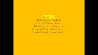 January 30th Daily Calendar Readings from the Book of Heaven