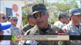Autoridades realizan recorrido por playa de Boca Chica
