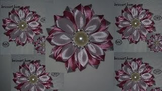 DIY/MK/Tutorial/Kanzashi/Ribbon flower/Flor de cinta/Цветы из лент/канзаши: bricoart.kam