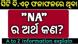 What is the meaning of NA in CT B. Ed 2019 !! CT B. Ed result release !! CT B.Ed cut off 2019