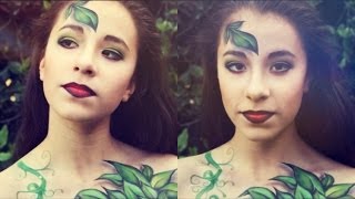 Poison Ivy Makeup Tutorial/Body Painting