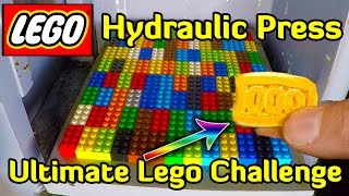 HYDRAULIC PRESS vs 104 LEGO BRICKS (900kg/piece)