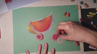 Сухая пастель: Работа с цветом. Ягоды малины. Урок 3 из 4