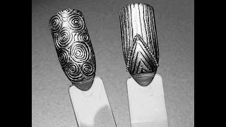 Дизайн ногтей "Чеканка". Чеканка по металлу. Nail design. Metal Embossing. Nail art.