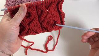 Узор ХО ХО  из двух видов жгутов. Вязание спицами / Knitting Pattern XO XO