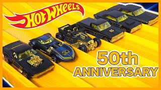 HOT WHEELS 50th ANNIVERSARY 6 CAR SET RACE & REVIEW