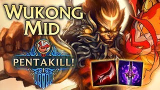 Ranked Monkey King Mid Pentakill - Full Lethality Wukong - League of Legends Commentary