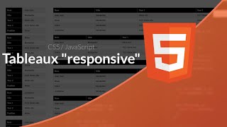 Tutoriel CSS/JavaScript : Tableaux responsive