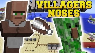 Minecraft: VILLAGERS NOSES MOD (CHOP OFF NOSES, WEAR THEM, GROW VILLAGERS, & MORE!) Mod Showcase