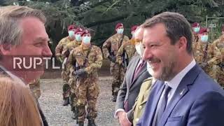Italy: Bolsonaro meets with right wing leader Matteo Salvini at WWII memorial ceremony amid protests