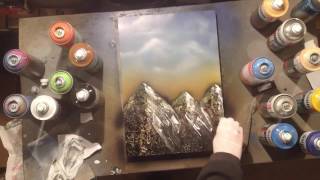 Рисование баллончиками | Spray Paint Art | Горный пейзаж