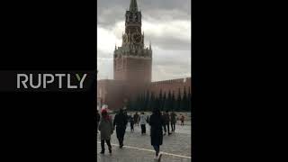 Russia: Strong winds damage battlements of Moscow Kremlin