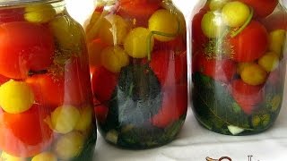 Помидоры на зиму маринованные с алычой без уксуса
